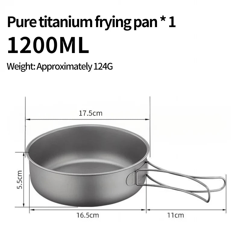 Titanium Camping Cookware Set - Lightweight Pot & Pan