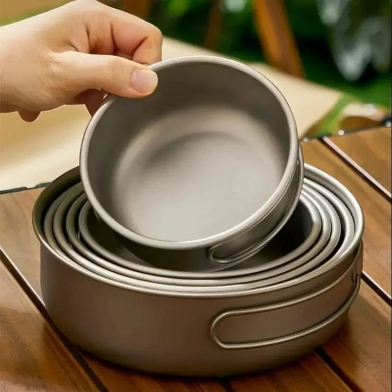 Titanium Camping Cookware Set - Lightweight Pot & Pan