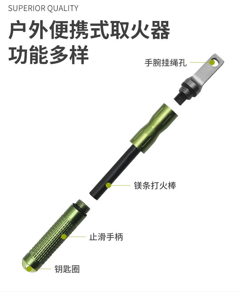 Portable Mini Magnesium Bar Multifunctional Igniter for Outdoor Camping Emergency Survival Fire Starter Convenient Equipment