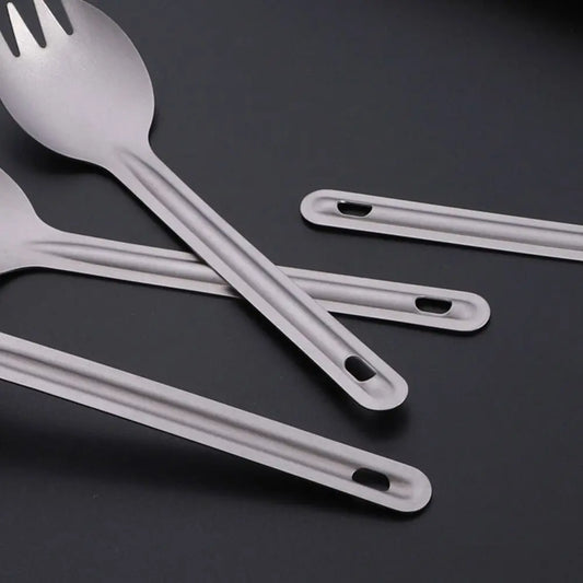 Lightweight Titanium Camping Spoon - Long Handle Outdoor Cutlery