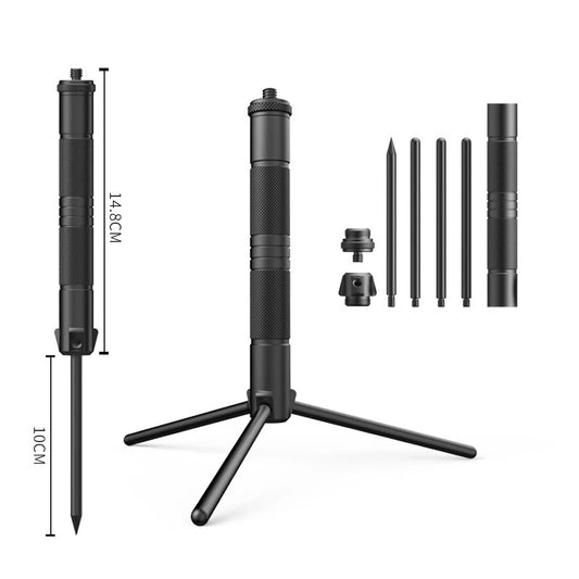Outdoor Light Rack Tripod Ground Nail Foldable Aluminum Alloy Multifunctional Light Portable Ptz Camping Lamp Camera Antirust