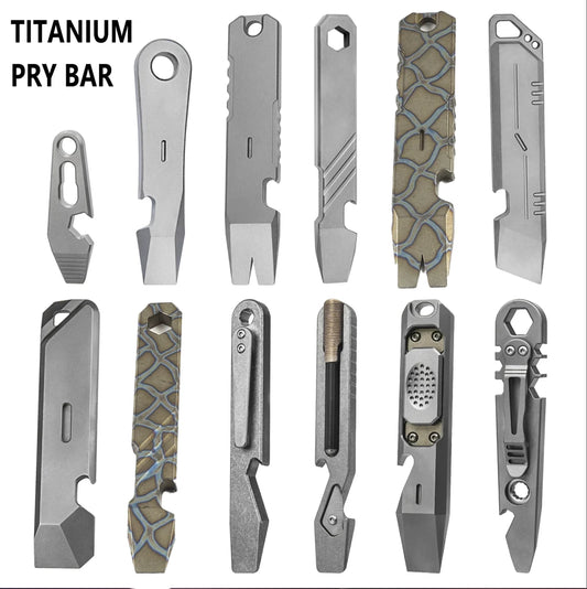 Various Styles Titanium Alloy Wrench Crowbar Pry Bar Bottle Opener EDC Multifunctional Screwdriver Outdoor Portable Pocket Tools