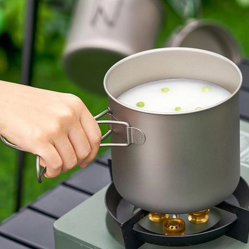 Pure Titanium Camping Cookware Set - Ultralight Pot & Pan