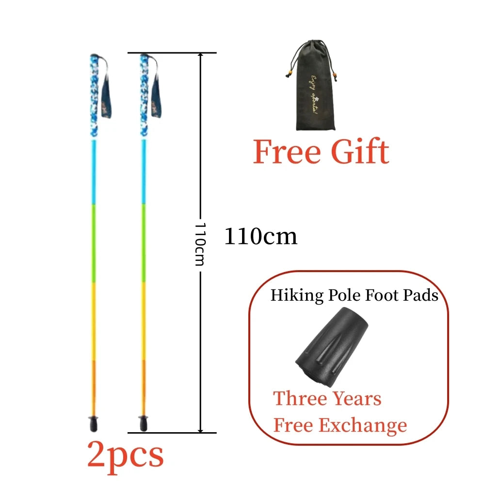 Ultralight Carbon Fiber Trekking Poles | 110g Folding Hiking Sticks