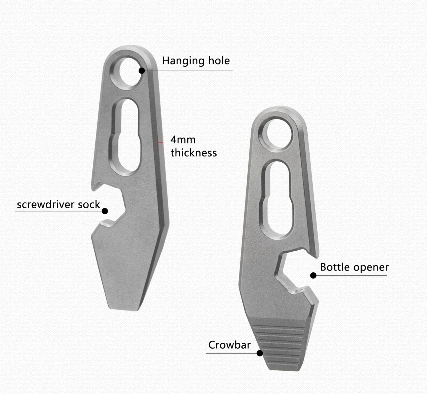 Various Styles Titanium Alloy Wrench Crowbar Pry Bar Bottle Opener EDC Multifunctional Screwdriver Outdoor Portable Pocket Tools