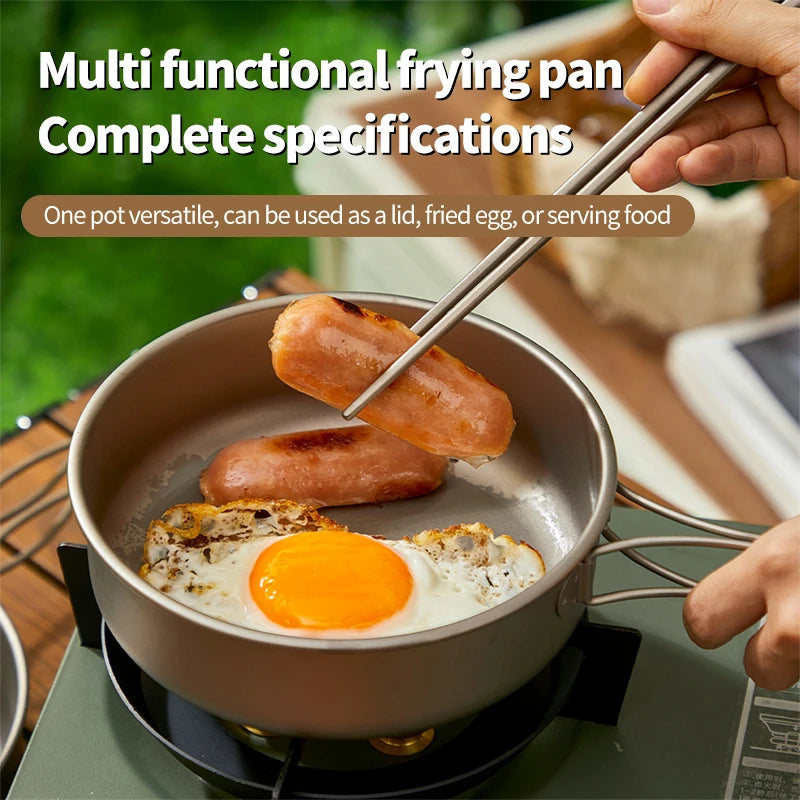 Titanium Camping Cookware Set - Lightweight Pot & Pan