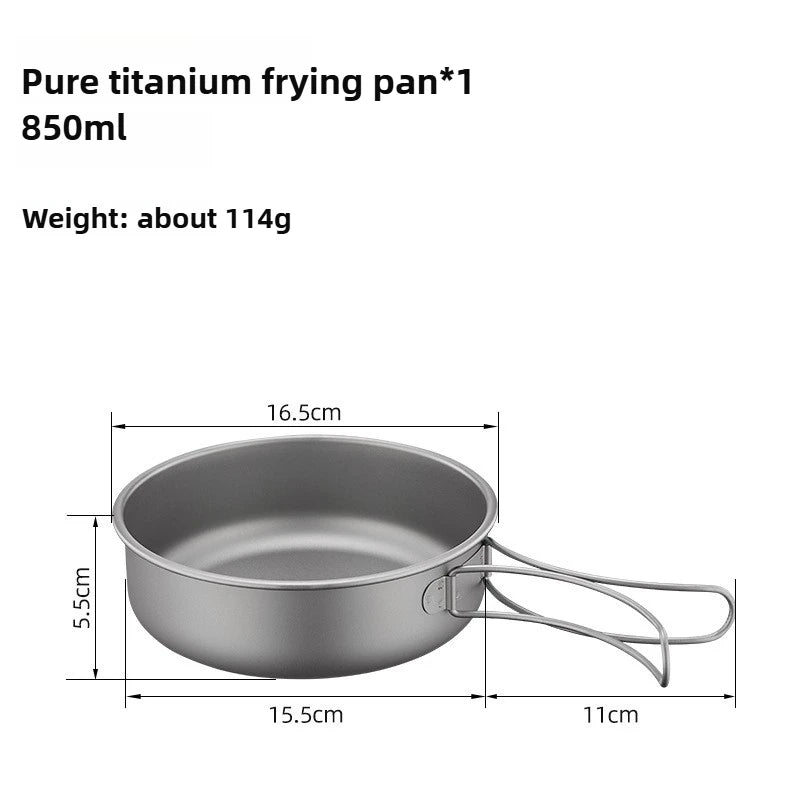 Titanium Outdoor Pot Set Picnic Camping Set Tableware Foldable Lightweight Portable Soup Pot Cooking Pot Set