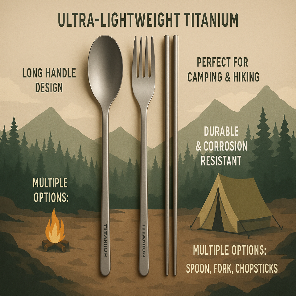 Premium Titanium Camping Spoon Promotional Poster