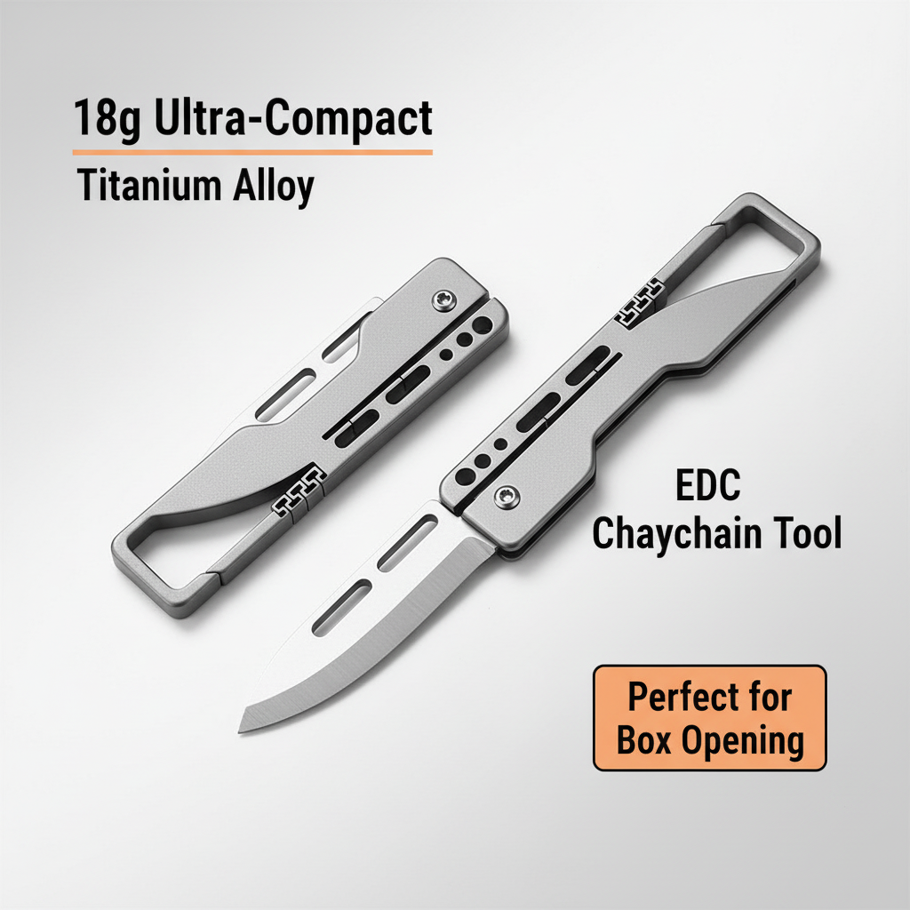 Titanium Alloy Keychain Mini Knife - New Angle