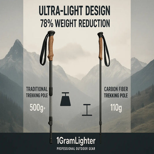Ultralight carbon fiber trekking poles 110g - weight comparison chart